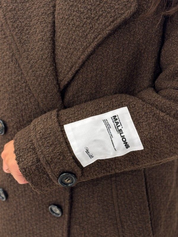 Malelions - Woman Oversized Label Coat - Bruin