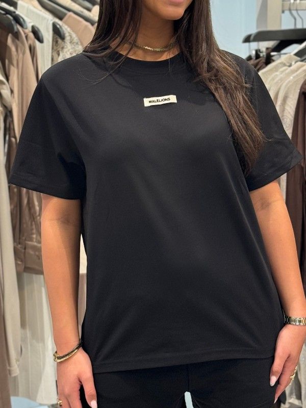 Malelions - Woman Patch Logo T-shirt - Zwart