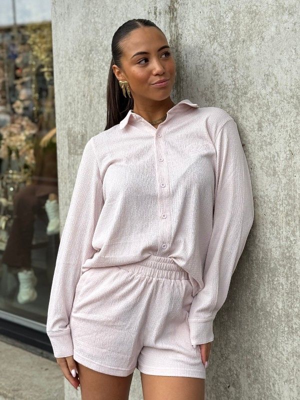 Malelions - Woman Seersucker Shirt - Roze