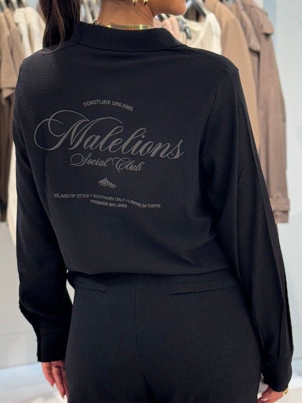 Malelions - Woman Seersucker Shirt - Zwart
