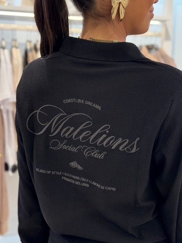 Malelions - Woman Seersucker Shirt - Zwart