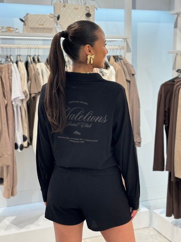 Malelions - Woman Seersucker Shorts - Zwart