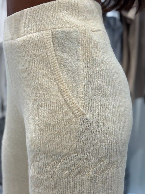 Malelions - Women Knit Pants - Beige