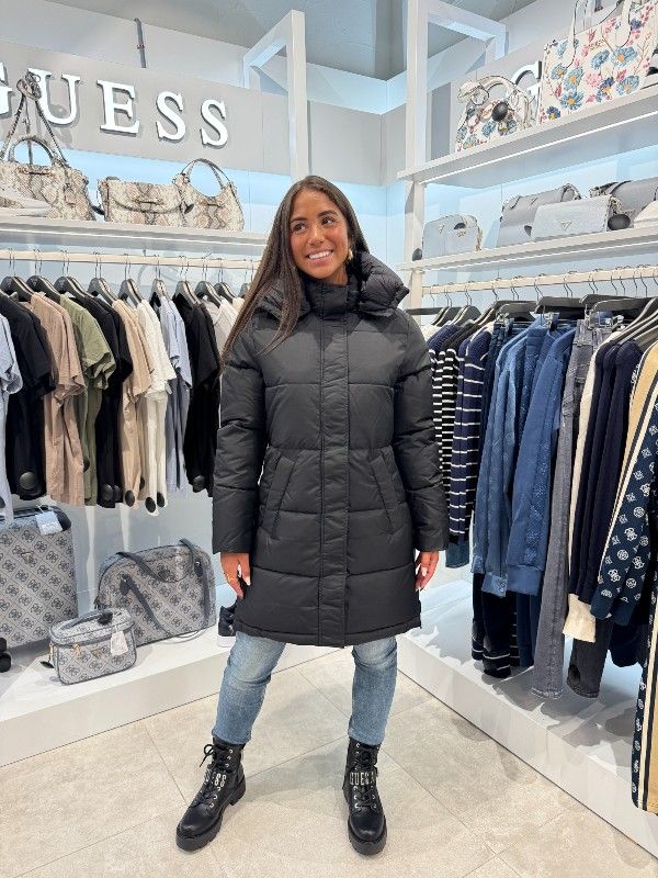 Malelions - Women Mid Length Puffer Jacket - Zwart