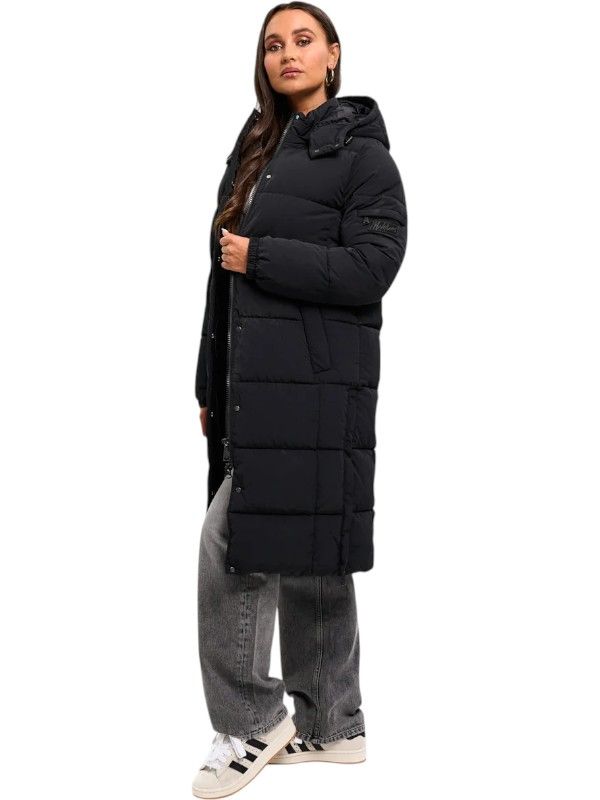 Malelions - Women Signature Long Puffer Jacket - Zwart