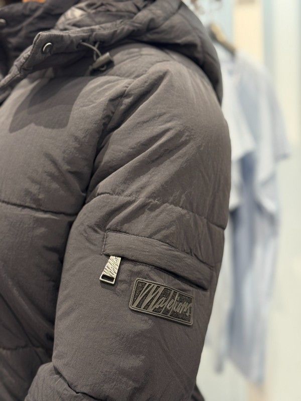Malelions - Women Signature Long Puffer Jacket - Zwart