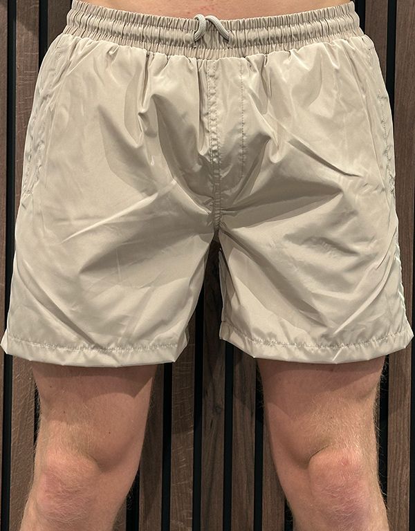 Malelions - Men Split Swim Shorts - Beige