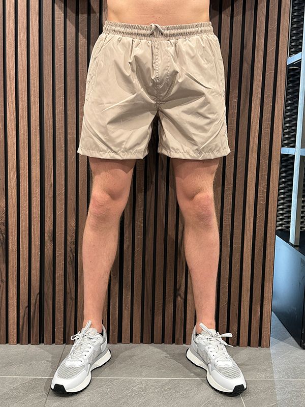 Malelions - Men Split Swim Shorts - Beige