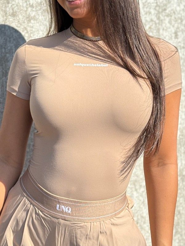 Unique The Label - Giselle Short Sleeve - Beige