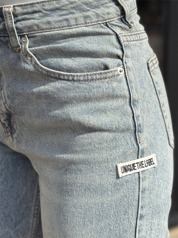 Unique The Label - June Wide Leg Jeans - Blauw