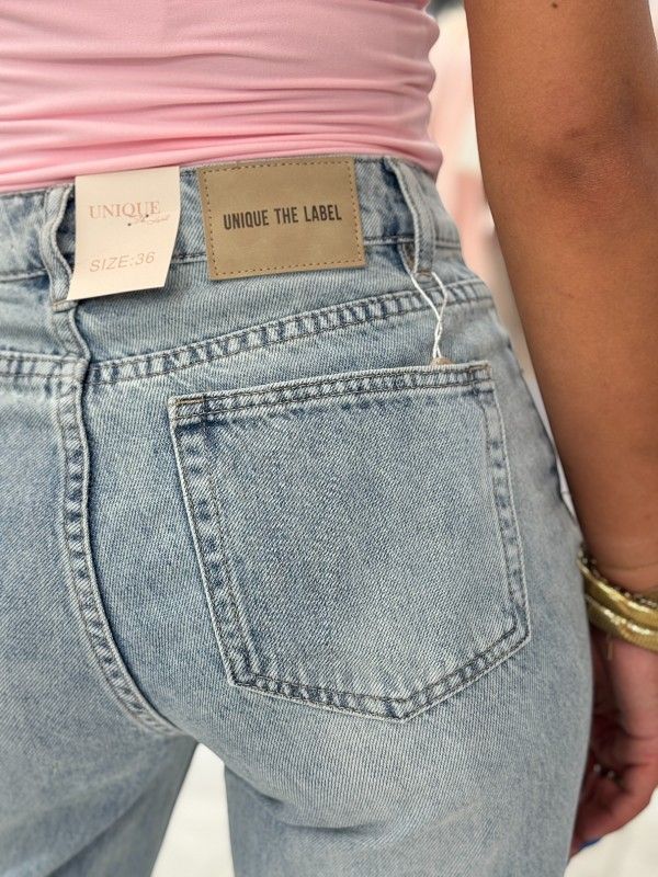 Unique The Label - June Wide Leg Jeans - Blauw