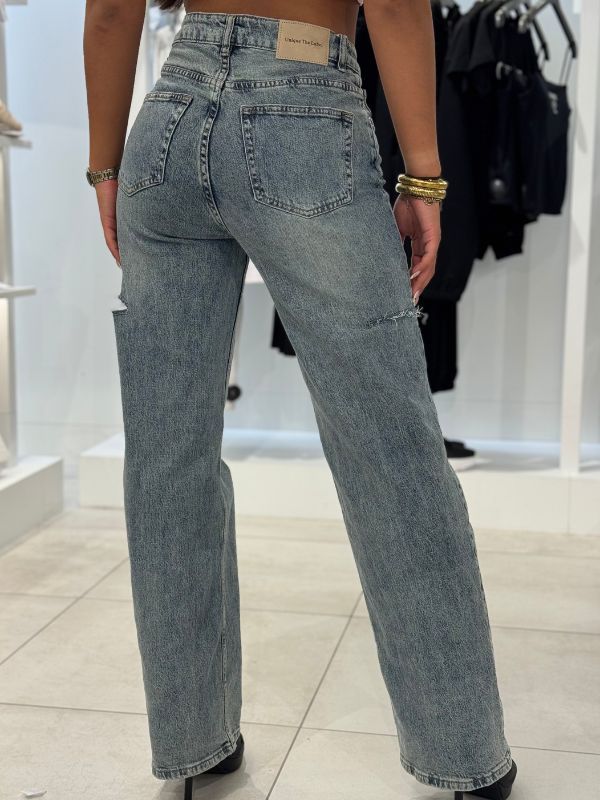 Unique The Label - June Wide Leg Jeans - Blauw