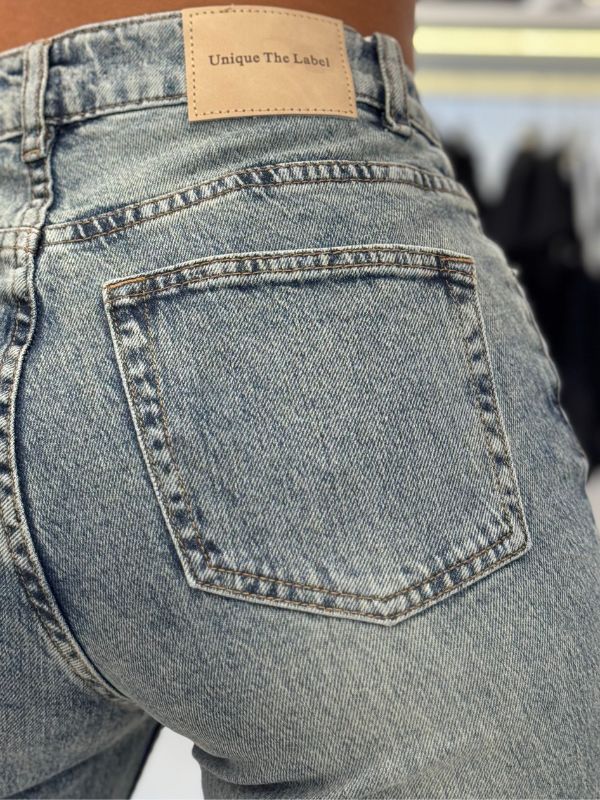Unique The Label - June Wide Leg Jeans - Blauw