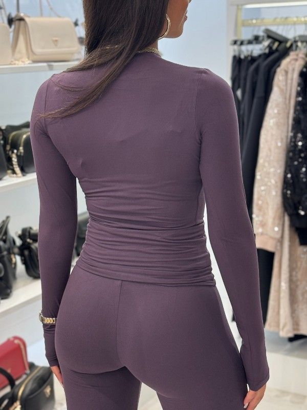 Unique The Label - Nena Long Sleeve Top - Deep Berry