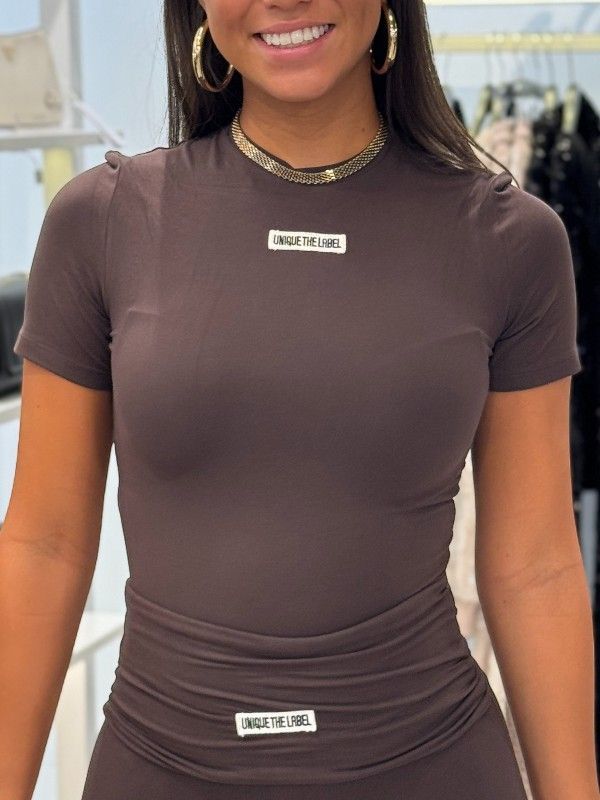 Unique The Label - Nena Short Sleeve Top - Cacao