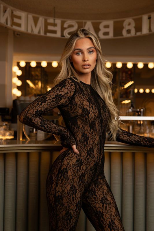 Unique The Label - Casey Lace Jumpsuit - Zwart