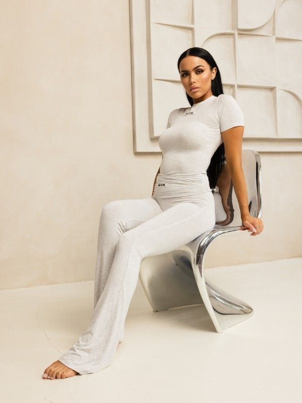 Unique The Label - Noelle Short Sleeve Top - Grijs