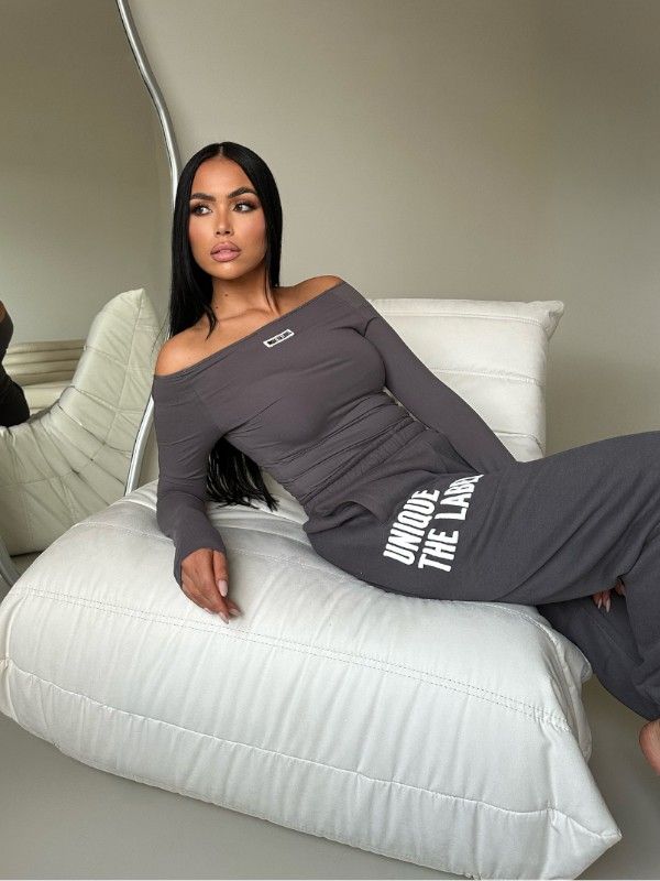 Unique The Label - Novi Off Shoulder Bodysuit - Grijs
