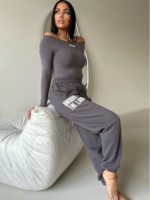 Unique The Label - Novi Off Shoulder Bodysuit - Grijs