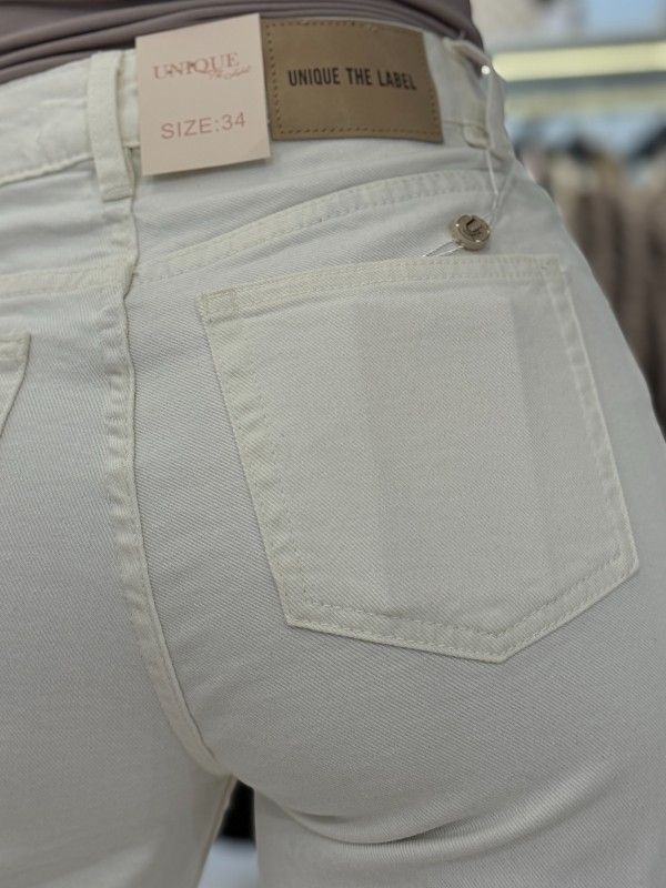 Unique The Label - June Wide Leg Jeans - Wit
