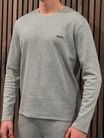 Boss - Waffle LS-Shirt - Grijs