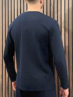 Boss - Waffle LS-Shirt - Blauw