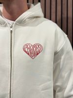 Croyez - Croyez Stiched Heart Zip Hoodie - Wit