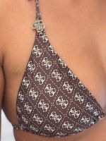 Guess - 4G Rem Padding Triangle Bikini Topje - Bruin