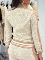 Guess - 4G Rhombus Jacquard Full-Zip - Beige