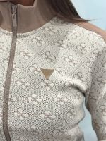 Guess - 4G Rhombus Jacquard Full-Zip - Beige
