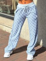 Guess Active - 4G Allover Jacquard Wide Leg P - Blauw