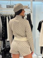 Guess Active - 4G Jacquard Full Zip Sweatshirt - Beige