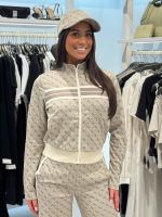 Guess Active - 4G Jacquard Full Zip Sweatshirt - Beige