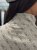 Guess Active - 4G Jacquard Full Zip Sweatshirt - Beige