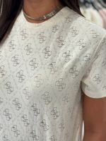 Guess Active - 4G Rhombus Aop Jacquard Boxy T - Beige