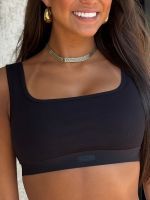 Guess Active - Blossom Rib Bralette - Zwart