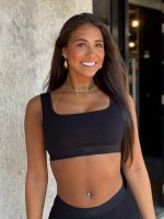 Guess Active - Blossom Rib Bralette - Zwart