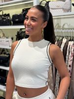 Guess Active - Clara Sleeveless Crop Top - Beige