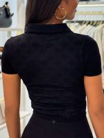Guess Active - Peony Aop Seamless Ss Top - Zwart