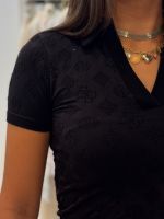 Guess Active - Peony Aop Seamless Ss Top - Zwart