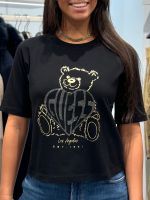 Guess Active - Rhinestone Bear Boxy T-shirt - Zwart