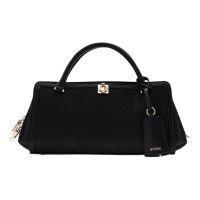 Guess - Audrey Logo Sml Gfrnd Satchel - Zwart