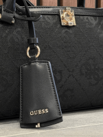 Guess - Audrey Logo Sml Gfrnd Satchel - Zwart