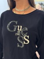 Guess - Bat Sleeve Kassidy Logo Swtr - Zwart