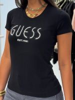 Guess - Cn Ss Guess Logo Tee - Zwart