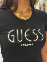Guess - Cn Ss Guess Logo Tee - Zwart