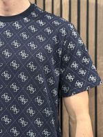 Guess - Cn Ss Jacquard 4G Knit Top - Blauw