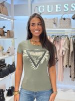 Guess - Cn Ss Triangle Palm Print - Groen