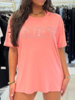 Guess - Guess Logo Long Ss Tee - Roze