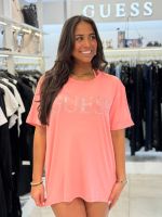 Guess - Guess Logo Long Ss Tee - Roze